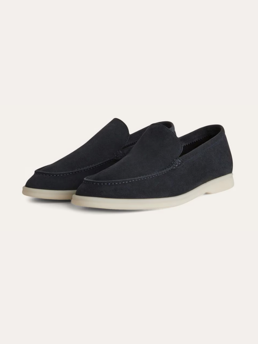 Finslidte Suede Loafers – Marineblå