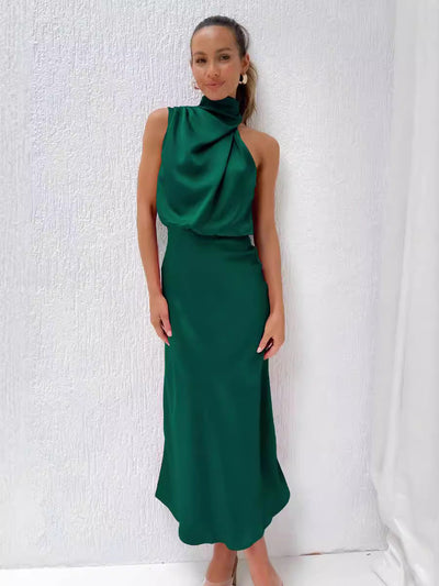 Lydia | Lang Halterneck Kjole