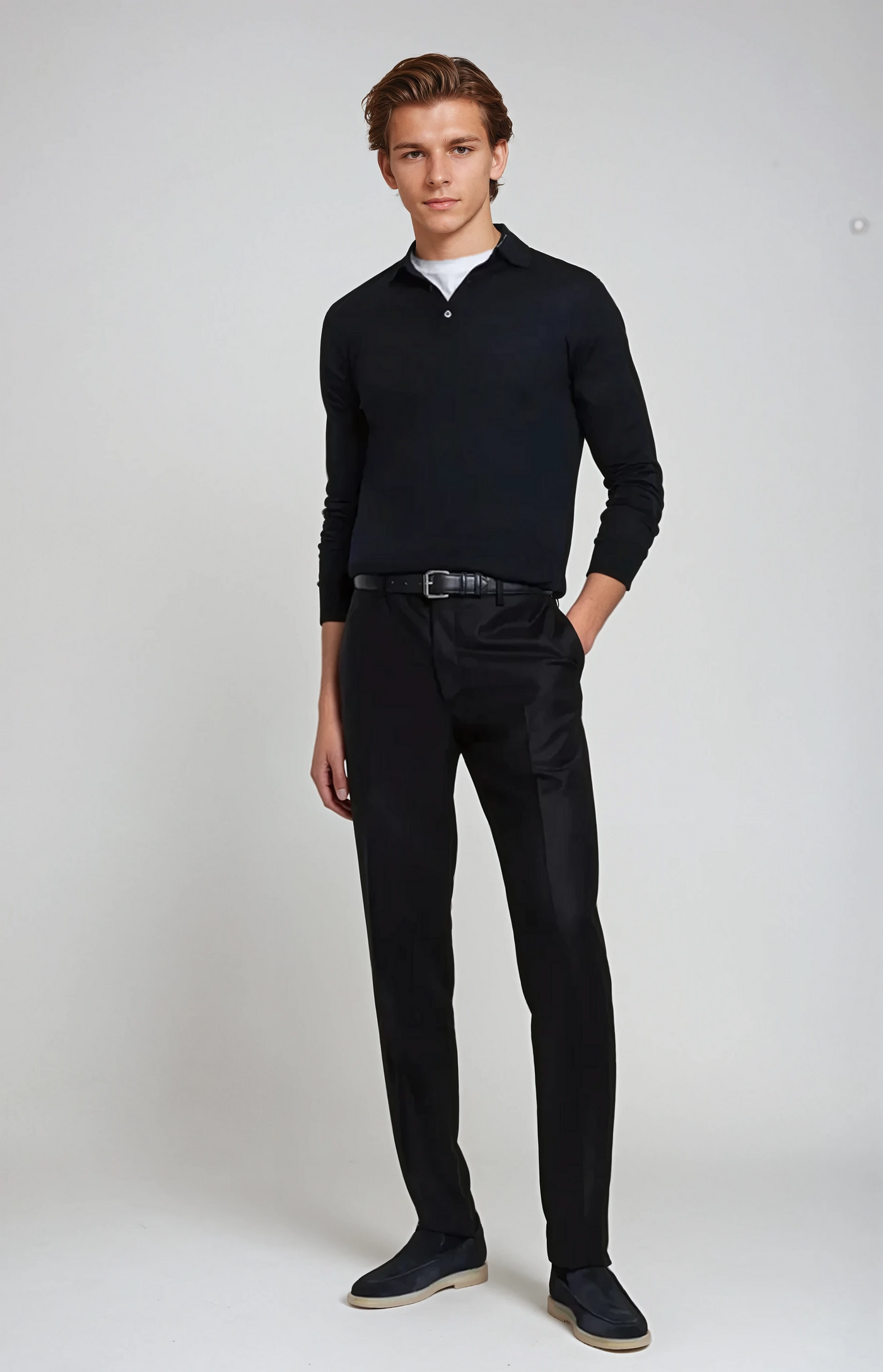 Forfinet Suede Loafers – Marineblå