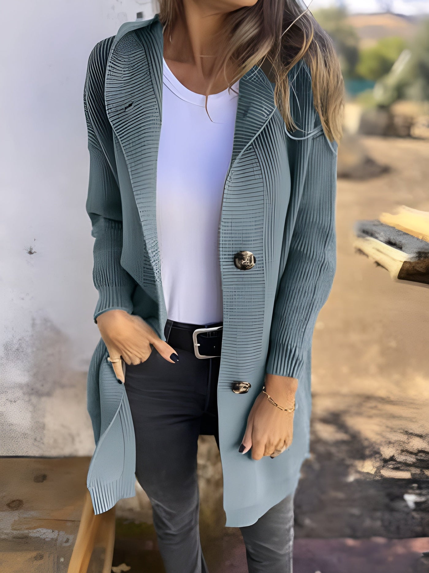 Frida™ – Myk og lang strikkecardigan som omfavner deg