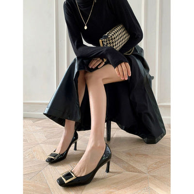 Narella™ - Elegante sandaler med mellem-hæl og firkantet tå