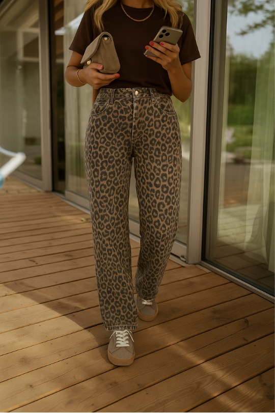 Nadine | Leopard udvidede bukser