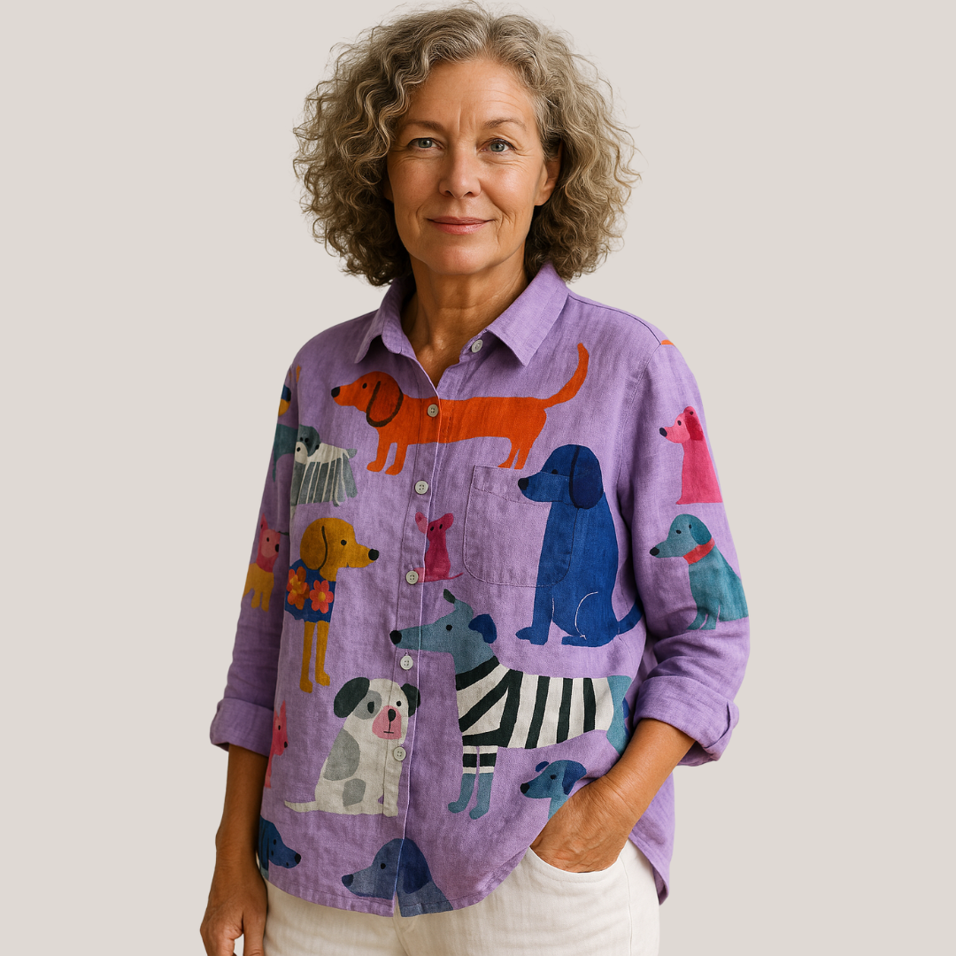 Bluse med Kreative Motiver