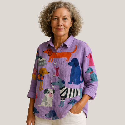 Bluse med Kreative Motiver