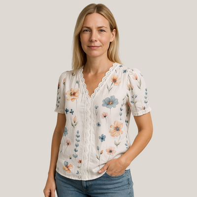 V-Hals Bluse