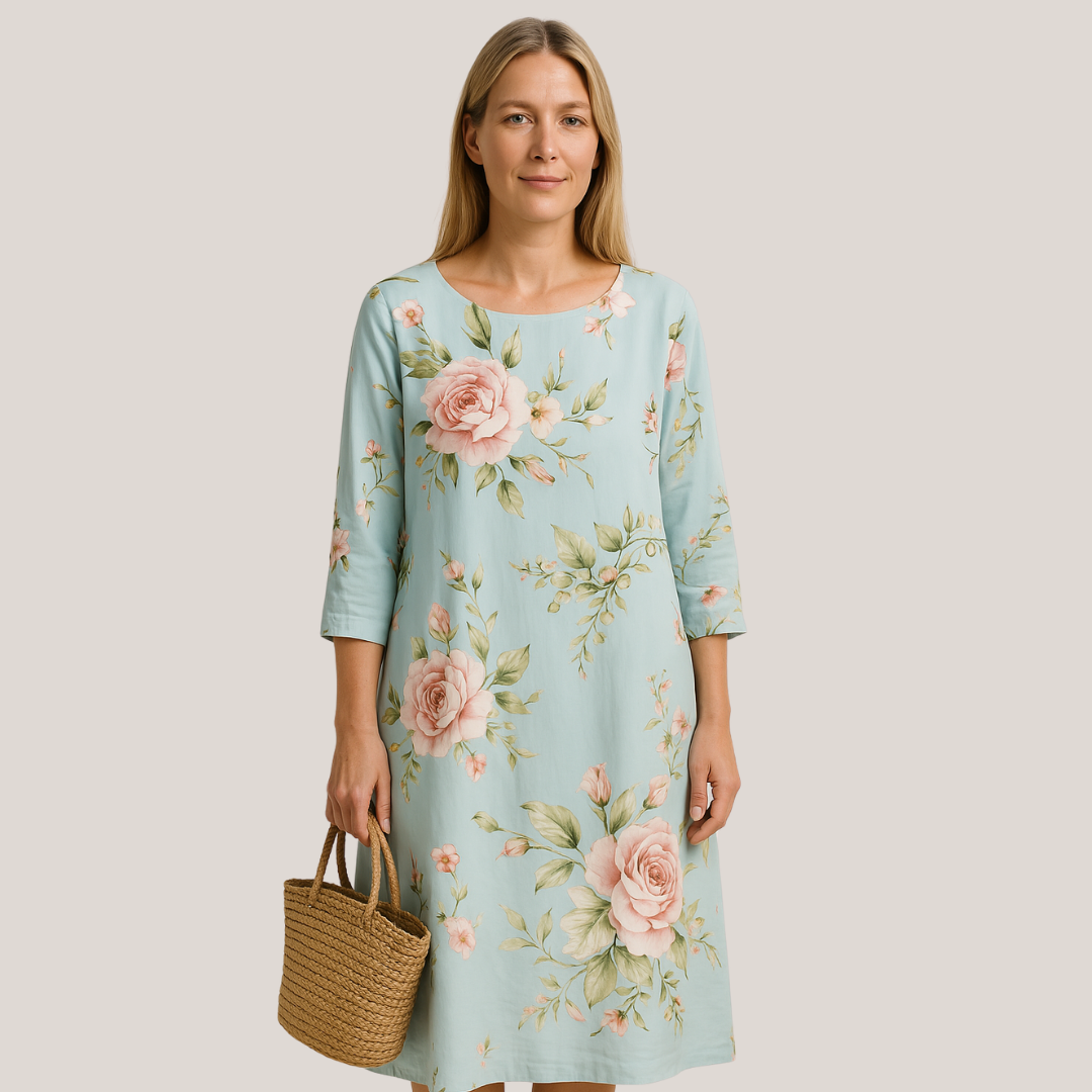 Blomstrede Kjole