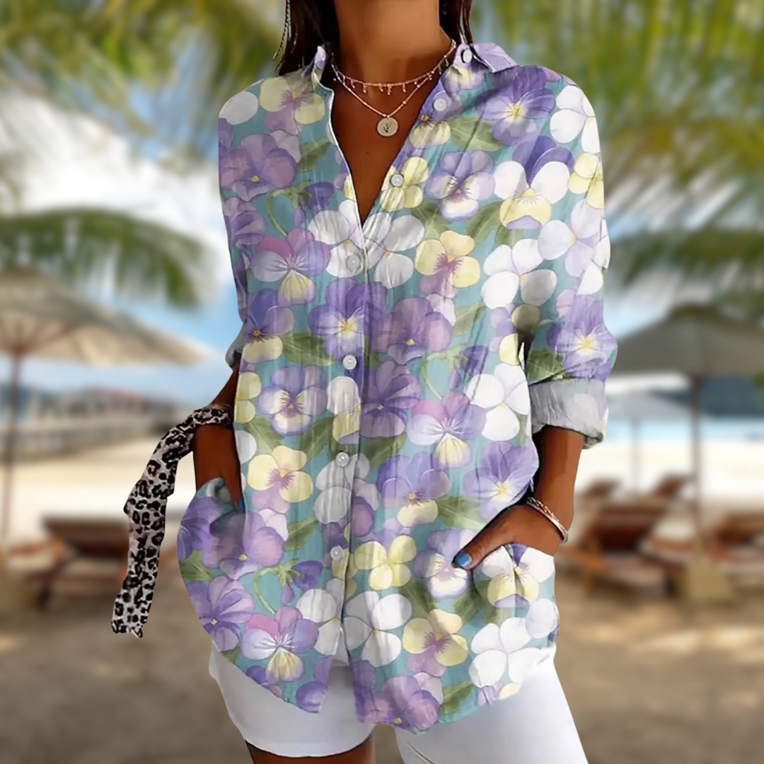 Viressa™ – blomstrete langermet bluse