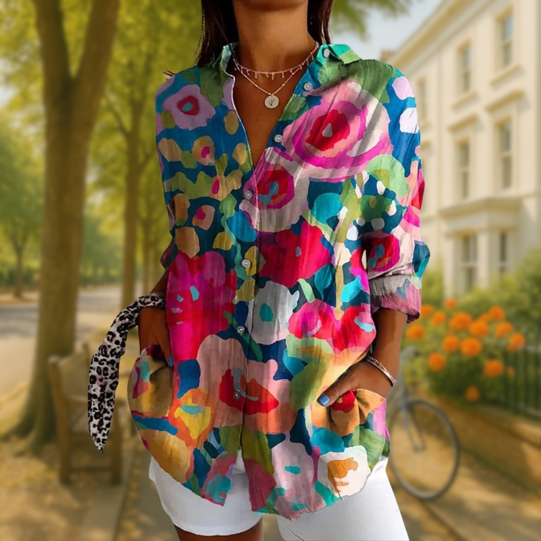 Vianela™ – blomstrete skjortebluse