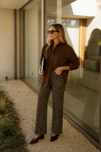 Nadine | Leopard udvidede bukser