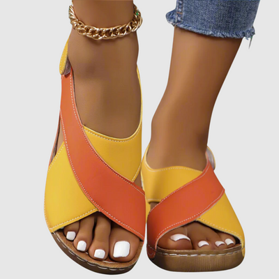 Hildegard™ | Bicolor sandaler i læder