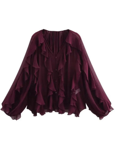 Jacklyn™ | Elegant V-Hals Tiered Bluse