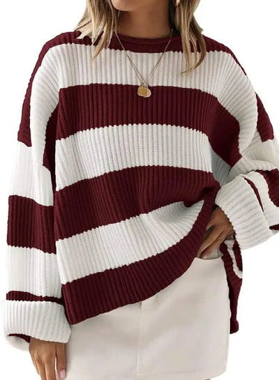Lily™ | Trendy Strikket Trøje med Striber