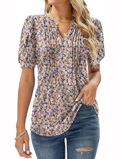 Blomsterprint Tunika med Puffærmer | Olsen & Olsen™