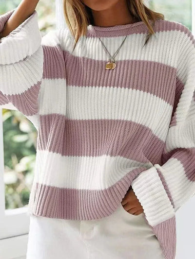 Lily™ | Trendy Strikket Trøje med Striber
