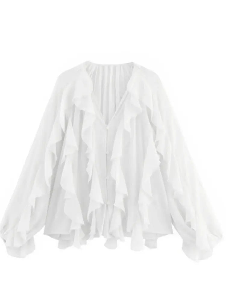 Jacklyn™ | Elegant V-Hals Tiered Bluse