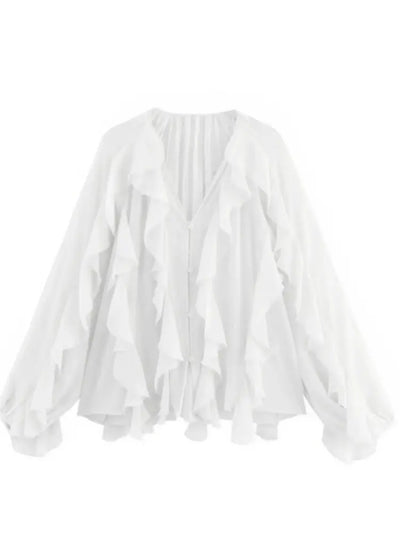 Jacklyn™ | Elegant V-Hals Tiered Bluse