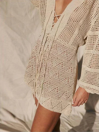 Ivonne™ | V-hals Lace-Up Strandkjole