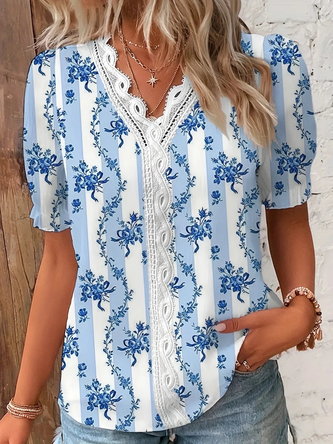 V-Hals Bluse