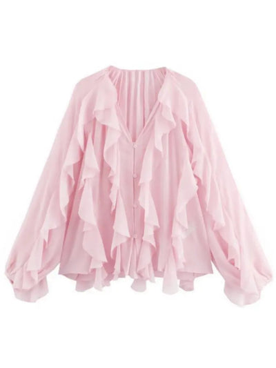 Jacklyn™ | Elegant V-Hals Tiered Bluse