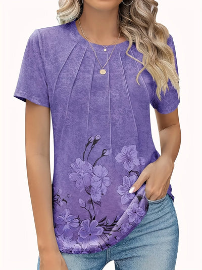 Blomsterprint Tunika med Puffærmer | Olsen & Olsen™