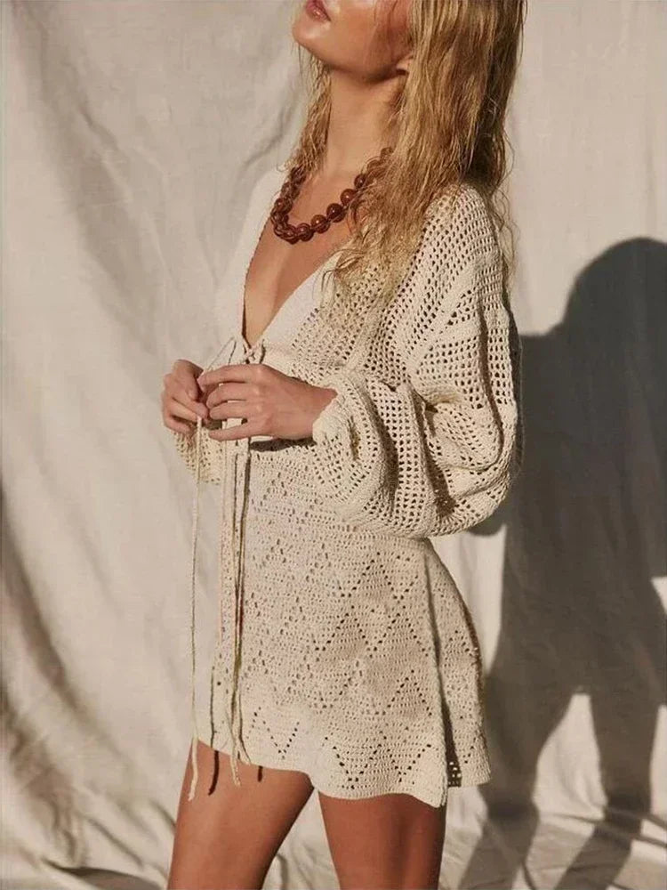 Ivonne™ | V-hals Snørelukning Strandkjole