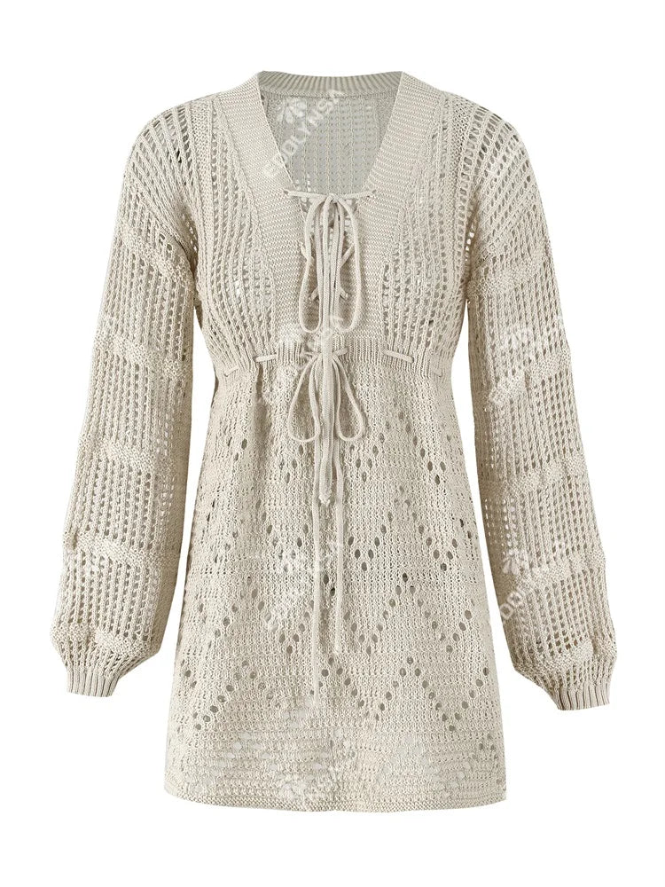 Ivonne™ | V-hals Lace-Up Strandkjole