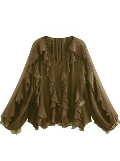 Jacklyn™ | Elegant V-Hals Tiered Bluse