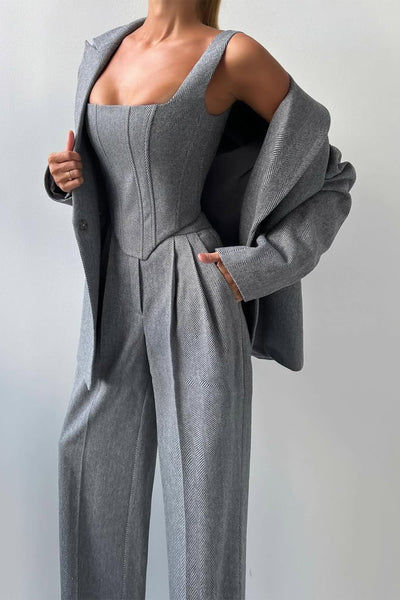 Grace™ | Tre-delt sæt med dobbeltknappet blazer