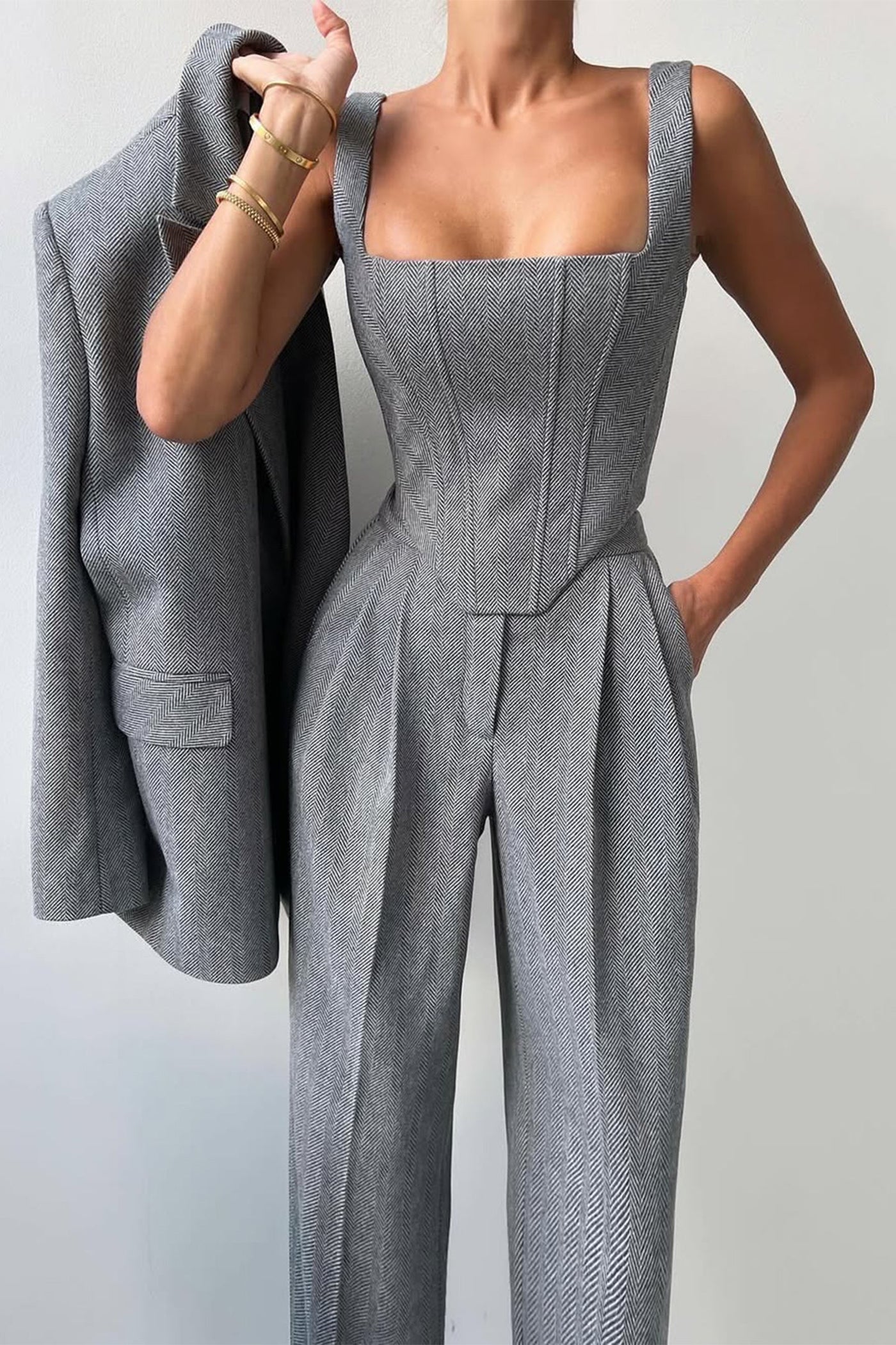 Grace™ | Tre-delt sæt med dobbeltknappet blazer