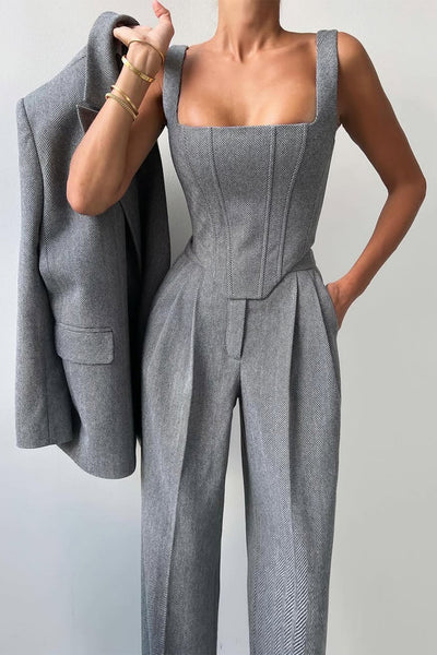 Grace™ | Tre-delt sæt med dobbeltknappet blazer