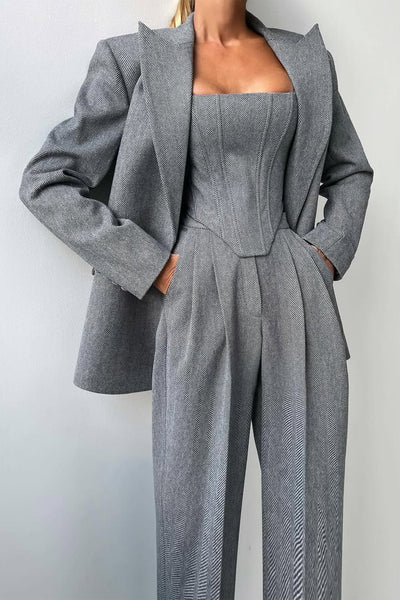 Grace™ | Tre-delt sæt med dobbeltknappet blazer