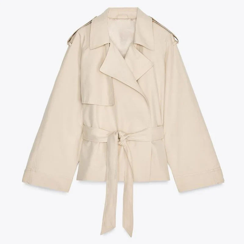 Melody™ | Kort Trenchcoat med Snøredetaljer