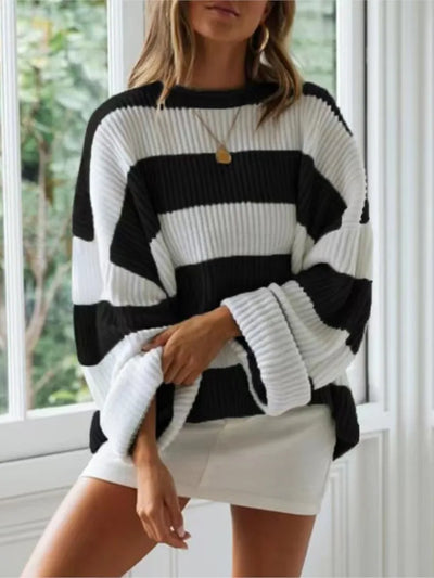 Lily™ | Trendy Strikket Trøje med Striber