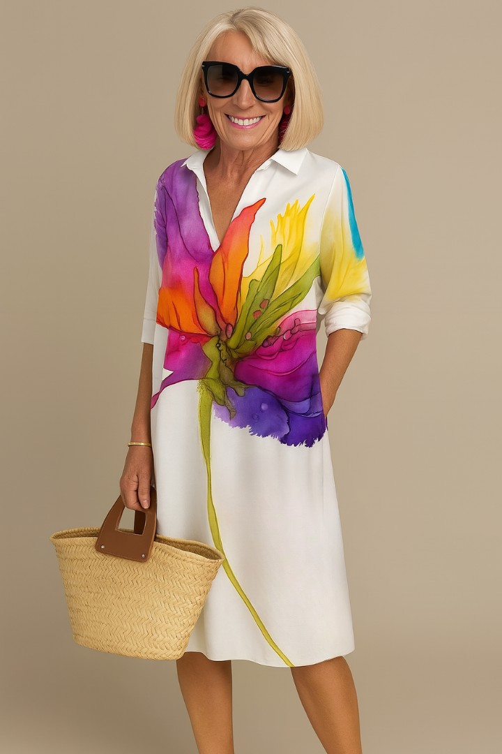 SCARLETTE | FLORAL ART SKJORTEKJOLE