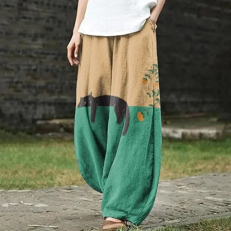 Alva bukser med Kunstprint