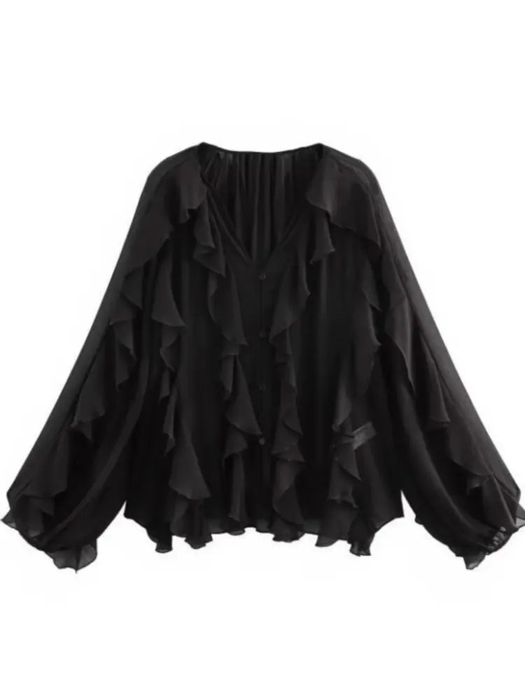 Jacklyn™ | Elegant V-Hals Tiered Bluse