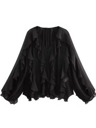 Jacklyn™ | Elegant V-Hals Tiered Bluse