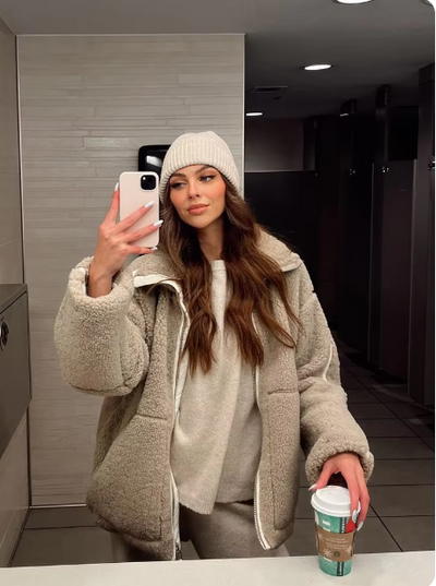 Teddy Oversized Fleecejakke