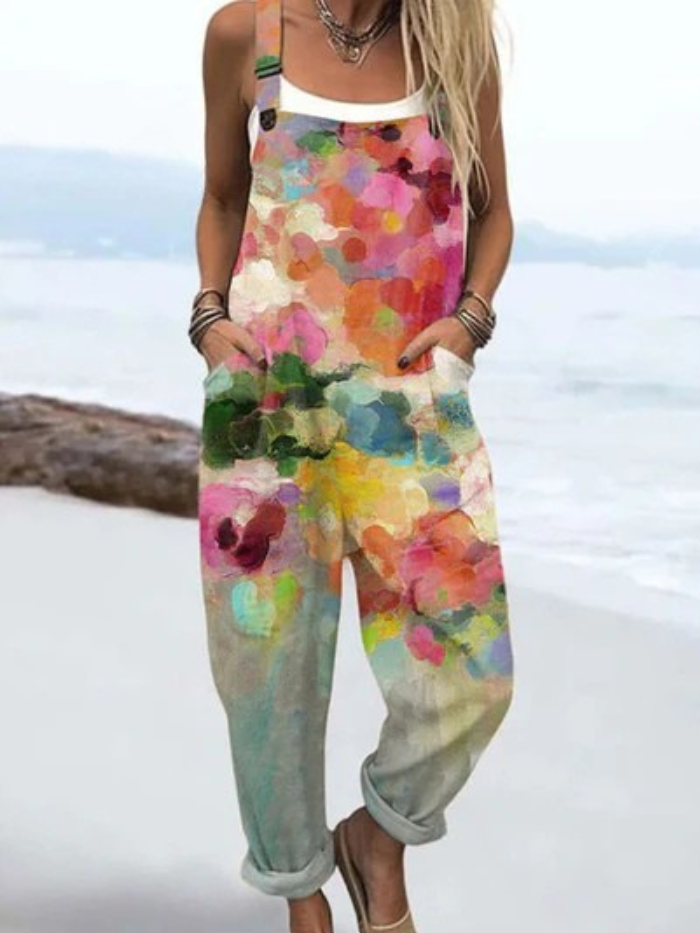 Kajakøbenhavn  | Jumpsuit med vintage blomster og kunsttryk til kvinder