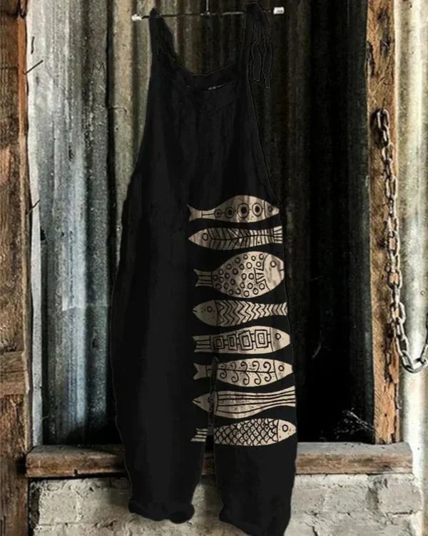 Marini™ | Overalls i Japansk Stil med Fiskemønster