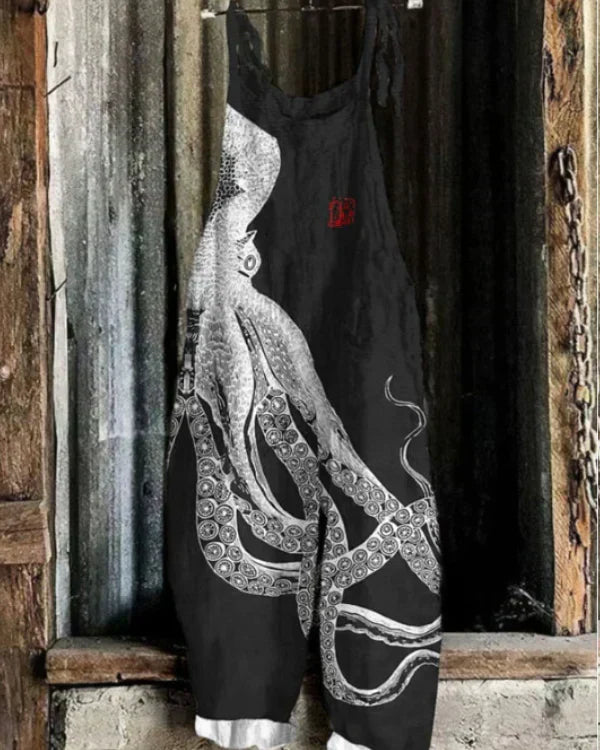 Marini™ | Bred Buksedragt med Blækspruttemønster