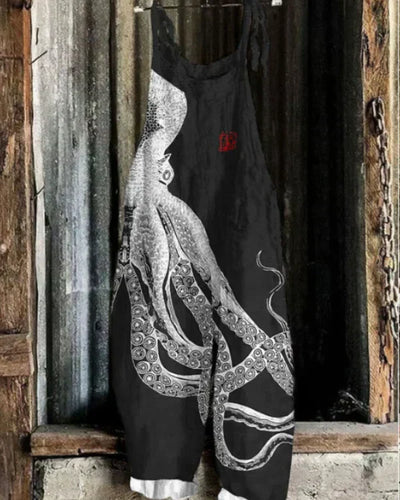 Marini™ | Bred Buksedragt med Blækspruttemønster