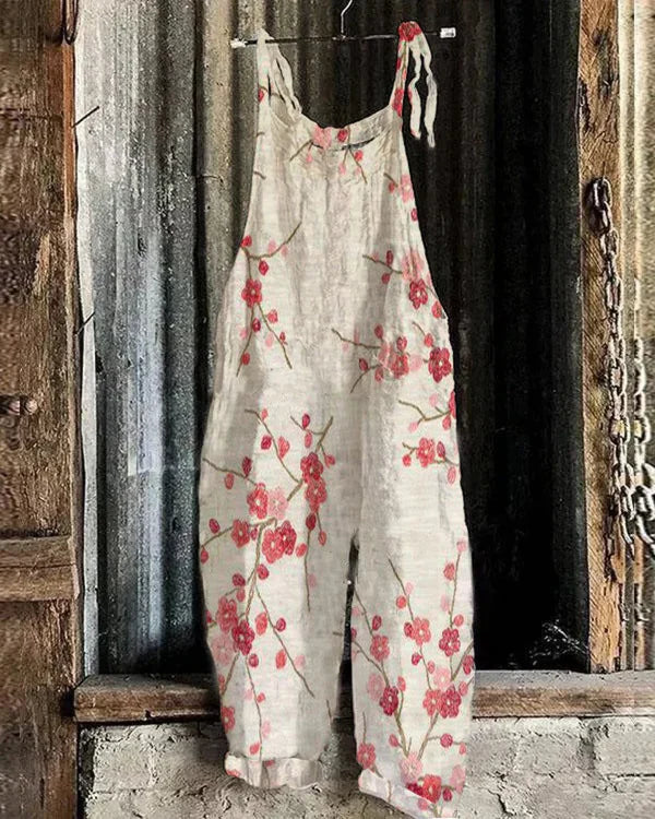 Marini™ | Japansk Retro Jumpsuit med Blomsterdesign
