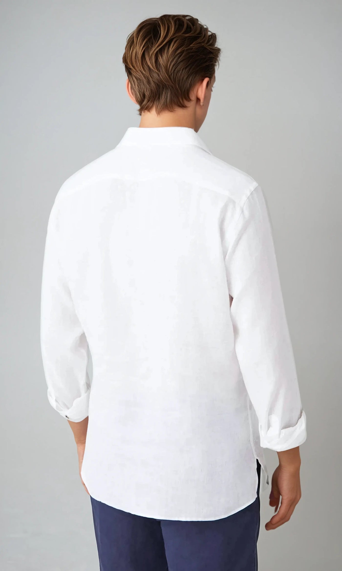 Linned Pop-over Skjorte - Hvid