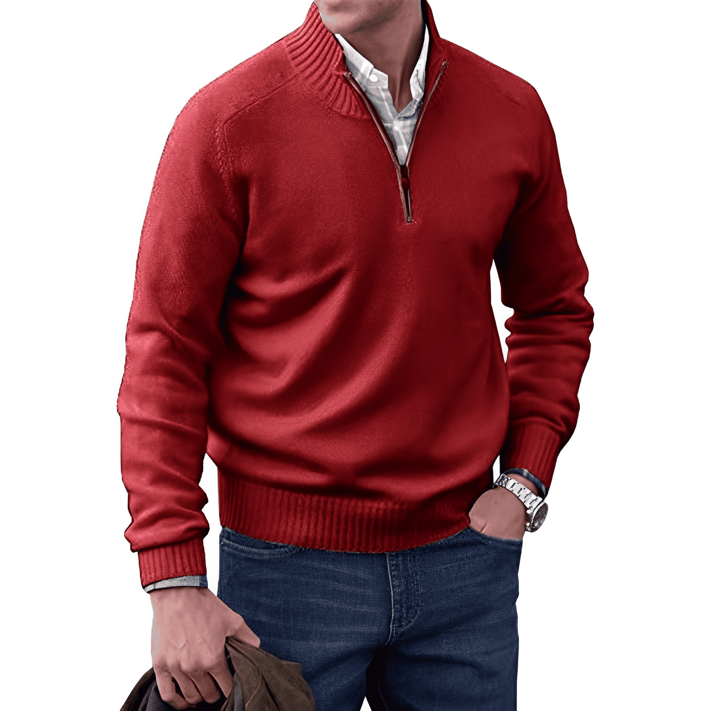 Kasper | Elegant cashmere sweater med lynlås