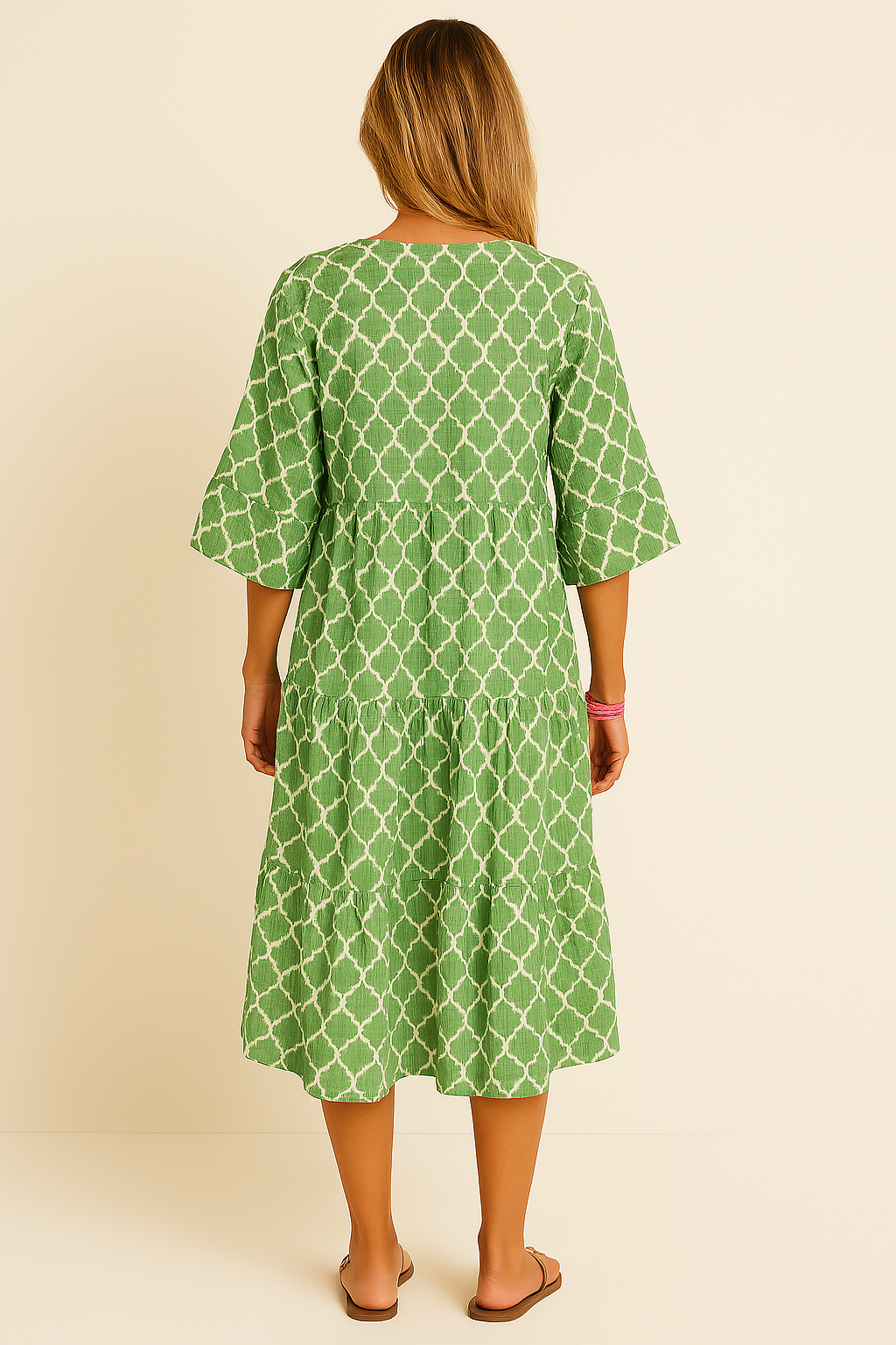 Taylor - Lang Forårskjole med Pufærmer