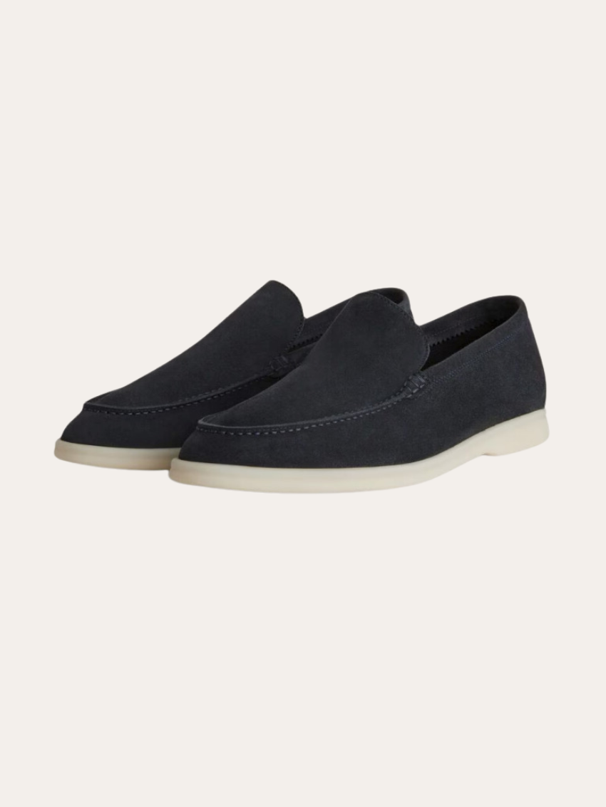 Forfinet Suede Loafers – Marineblå