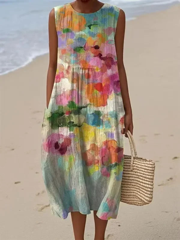 Tanja™ - Alsidigt flerfarvet midikjole