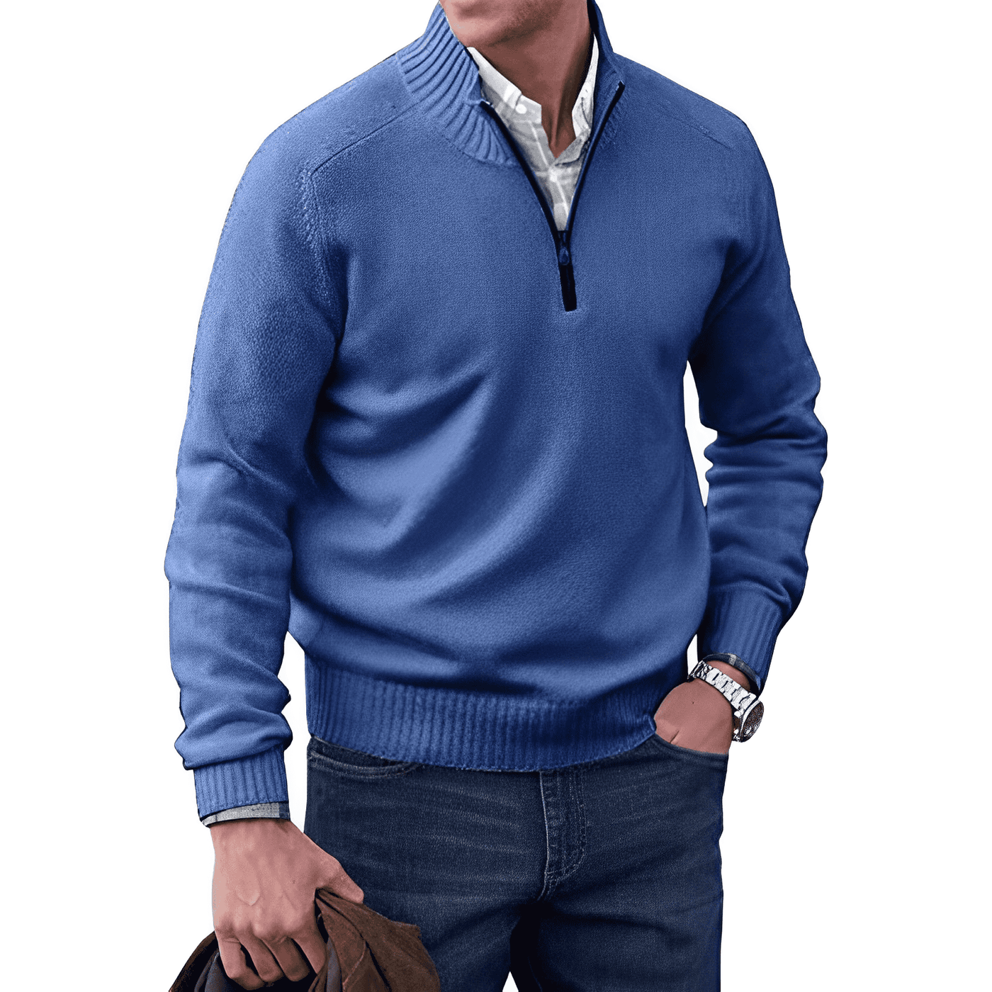 Kasper | Elegant cashmere sweater med lynlås