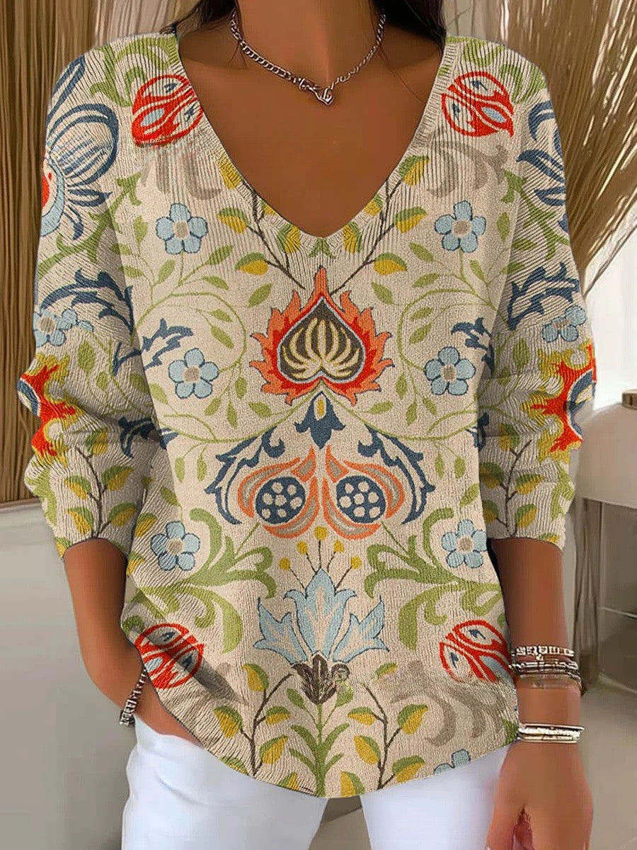 Nolia | Farverig V-hals Trøje